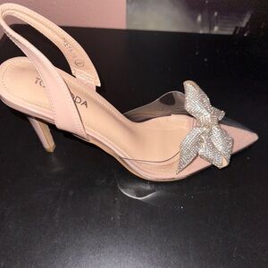 High heels,9, nude/clear